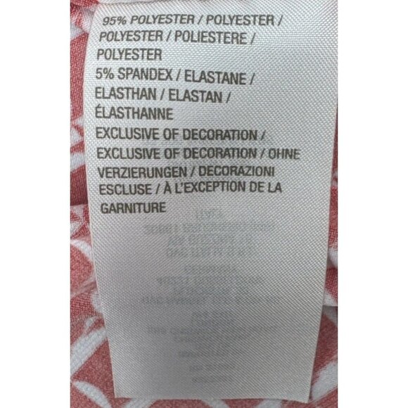 Susan Graver Women’s Red White Geometric Cap Sleeve V-Neck Liquid Knit Top Sz S - Picture 7 of 9